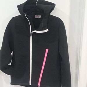 Betsey Johnson Black Hoodie with Pink and White Accents
